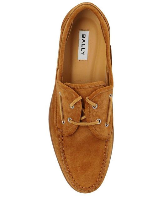 Bally Brown Piped-trim Detailed Loafers for men