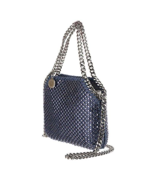 Stella McCartney Blue Mini Falabella Crystal Mesh Bag