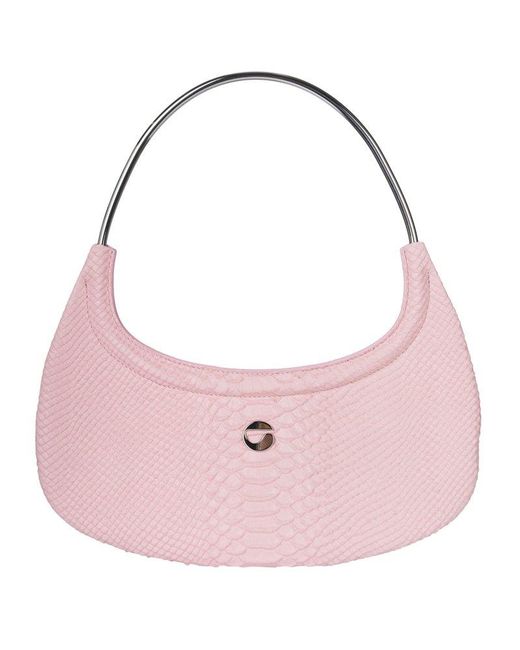 Coperni Pink Ring Swing Logo Plaque Shoulder Bag