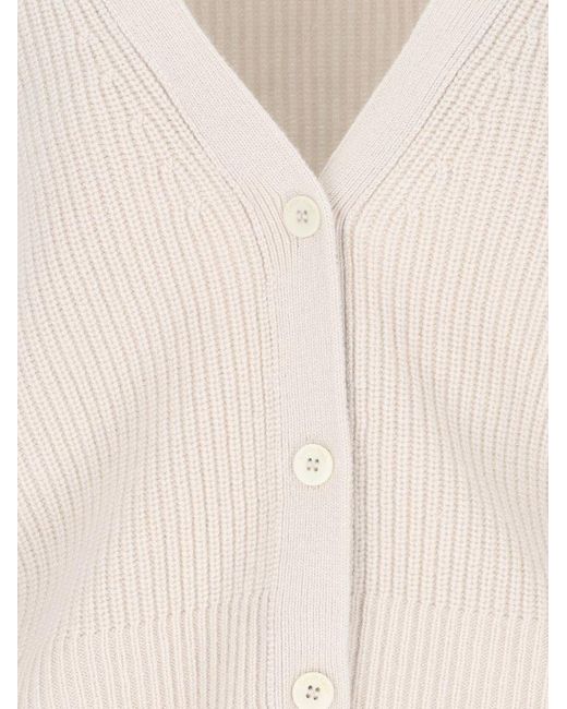 Calvin Klein White V-neck Knitted Cardigan