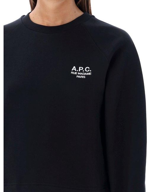 A.P.C. Black Logo Embroidered Crewneck Sweatshirt
