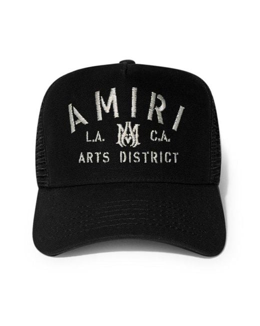 Amiri Cotton Stencil Trucker Hat in Black