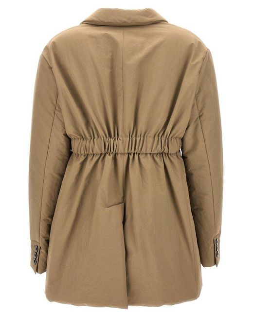 Sacai Natural Double Breasted Padded Trench Coat