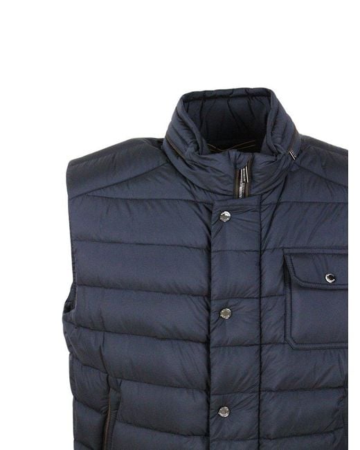 Moorer Blue Morfeo-S3C Zipped Puffer Gilet for men