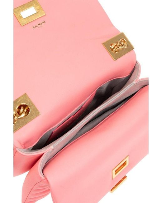 Balmain Pink Quilted Shoulder Bag '1945 Small'