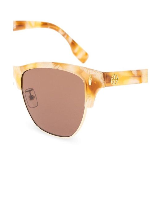 Tory Burch Natural 'miller Clubmaster' Sunglasses,