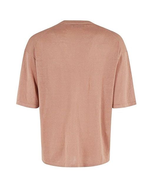 Roberto Collina Pink Short-sleeve Knit T-shirt for men