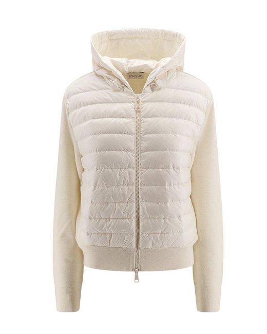 Moncler White Padded Zip-up Hoodie