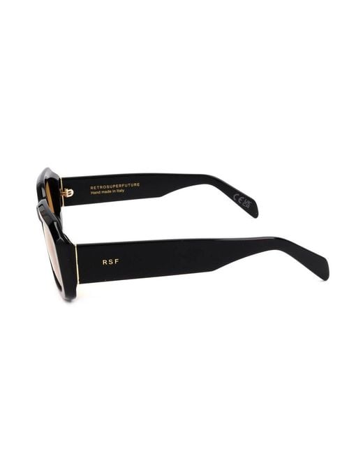 Retrosuperfuture Black Sagrado Refined Rectangular Frame Sunglasses