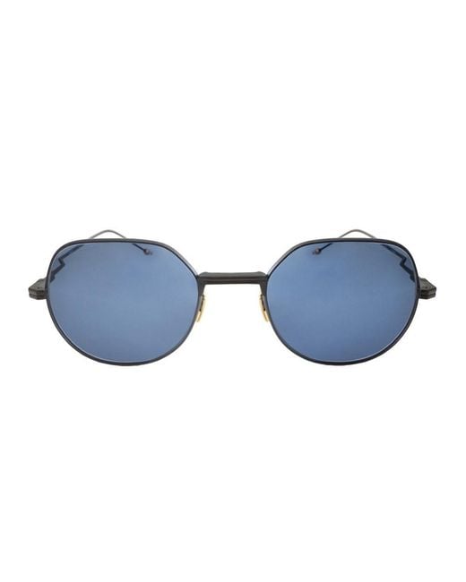 Thom Browne Blue Geometric Frame Sunglasses
