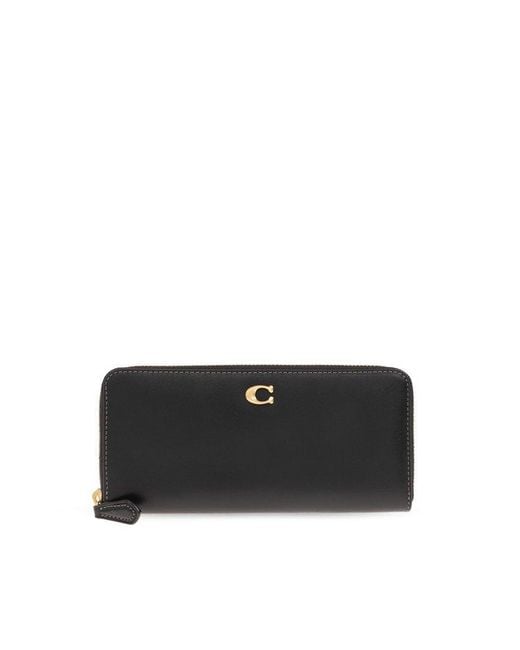 COACH Black Leather Wallet With Logo,