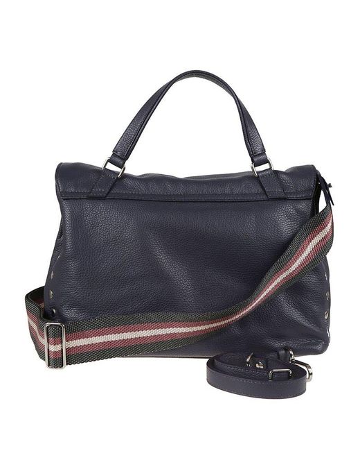 Zanellato Blue Postina Studded Top Handle Bag