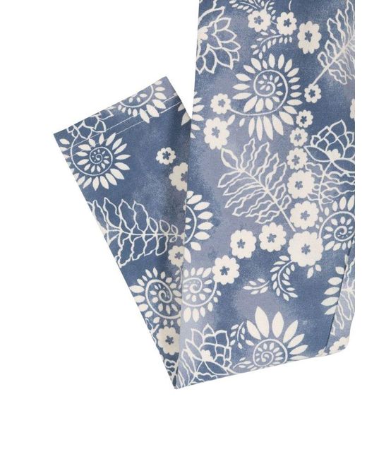 Ralph Lauren Blue Floral Patterned Leggings