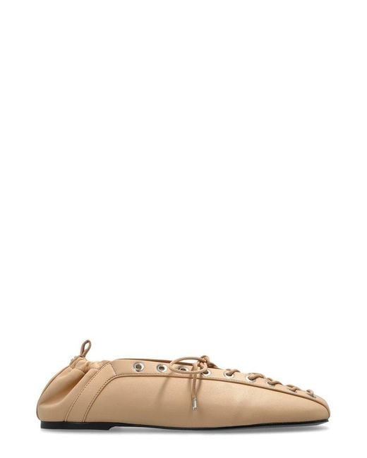 Ganni Natural Ballerinas With Laces