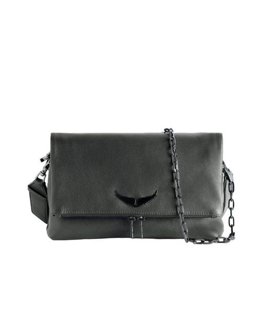 Zadig & Voltaire Black Rocky Embellished Logo Shoulder Bag