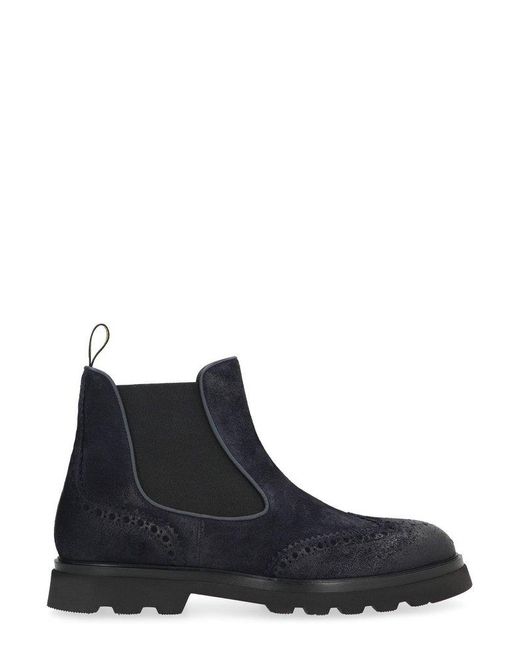 Doucal's Black Distressed Chelsea Boots for men