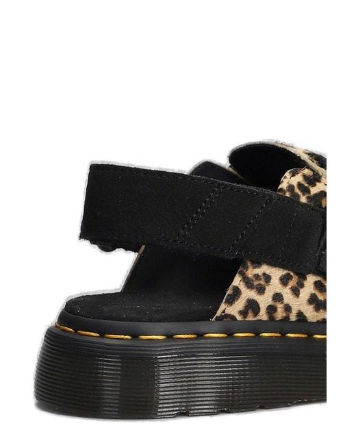 Dr. Martens Black Jorge Ii Leopard Buckle-Fastened Mules