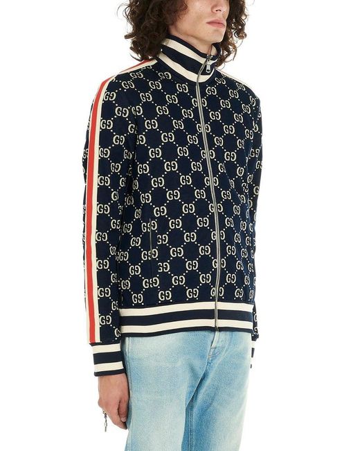 Gucci GG Jacquard Jacket in Blue for Men | Lyst