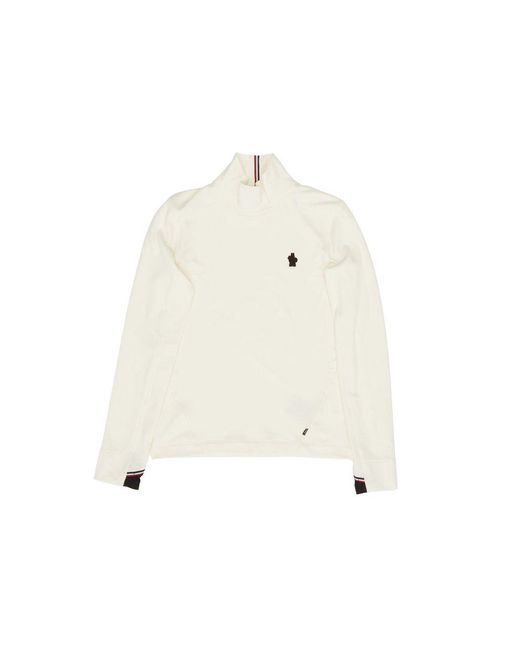 Moncler White Half-Zip Technical Sweater