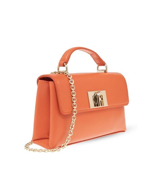 Furla Orange 1927 Chain-linked Mini Tote Bag