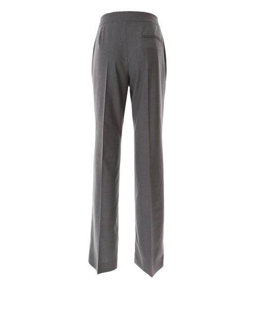 Moschino Gray Straight-leg Front-pleated Tailored Trousers