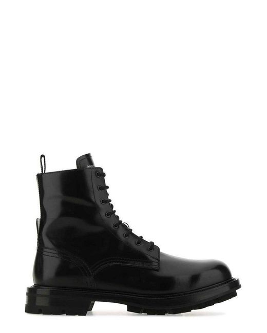 Mens Shoes Boots Casual boots Alexander McQueen Ankle Lace-up Design Boots in Black for Men 