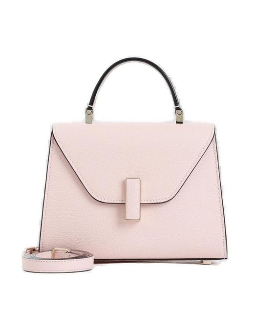Valextra Pink Iside Foldover Micro Tote Bag