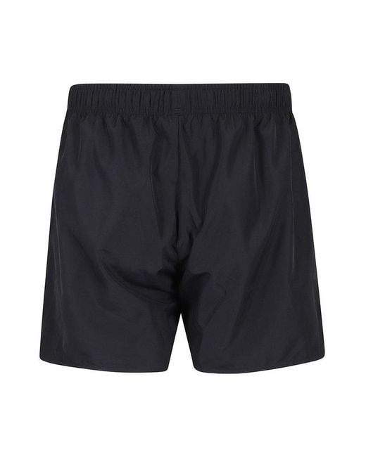 Boss Blue Logo Printed Drawstring Swim Shorts for men