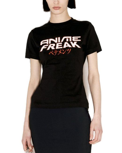 Vetements Black Anime Freak Fitted T-Shirt