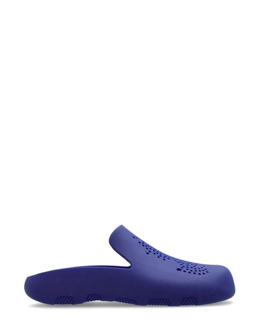 Burberry Purple Stingray Perforated Slip-on Slides for men