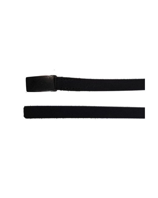 Yohji Yamamoto Black Logo Detailed Buckle Belt for men