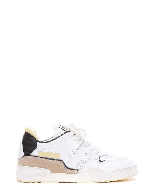 Isabel Marant Emree Panelled Lace-up Sneakers in White | Lyst