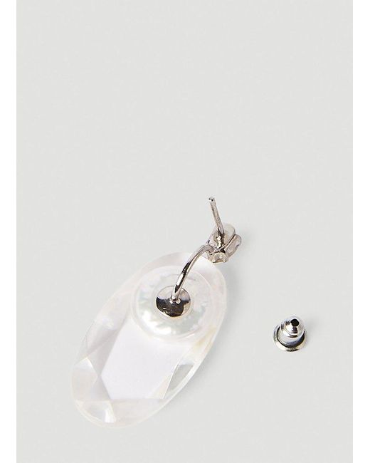 Simone Rocha White Embellished Trapped Earrings