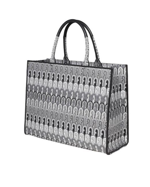 Furla Metallic Shopping Bag Opportunity L In Jacquard Fabric