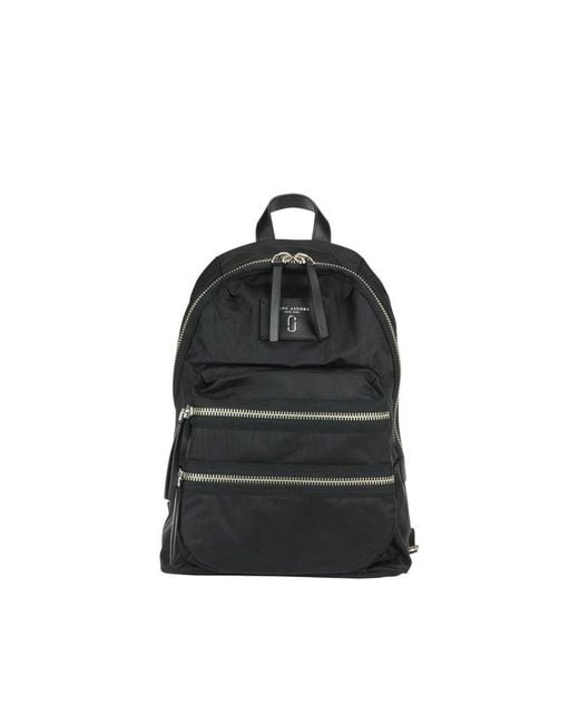 Marc Jacobs Black Logo Patch Zip-up Backpack