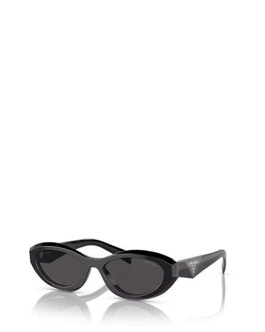 Prada Black Pr 26zs Irregular-frame Branded-arm Acetate Sunglasses