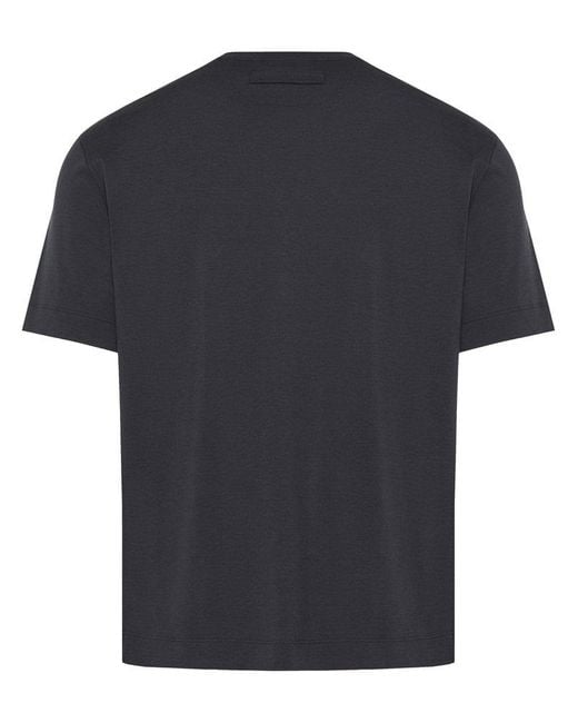 Zegna Black Short Sleeve Crewneck T-Shirt for men