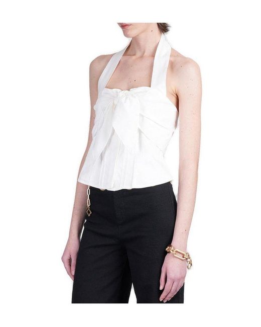 Cult Gaia White Liliana Halterneck Blouse