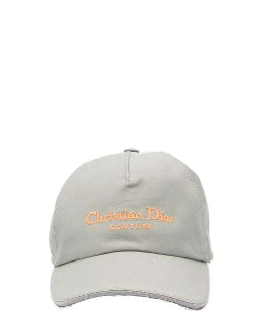Dior White Logo Embroidered Couture Cap for men