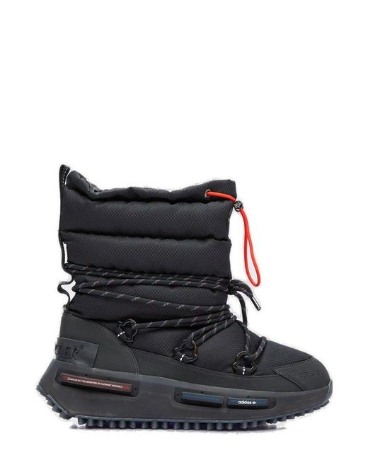 Moncler Genius Black Moncler X Adidas Originals Logo Detailed Ankle Boots for men