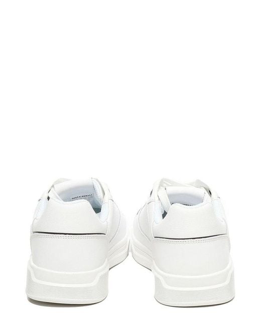 Just Cavalli White Logo Printed Low-Top Sneakers for men
