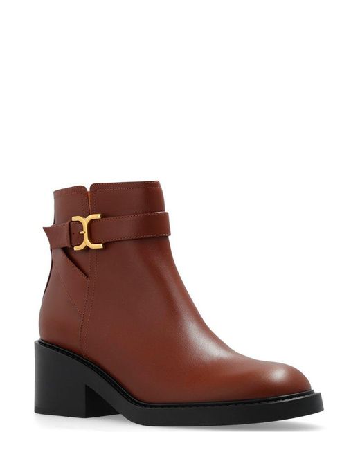 Chloé Brown Marcie Heeled Ankle Boots