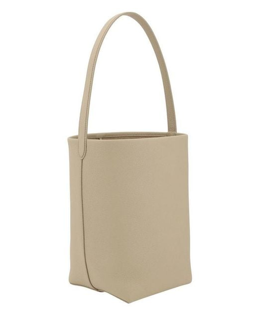 The Row White Logo Detailed Top Handle Medium Tote Bag