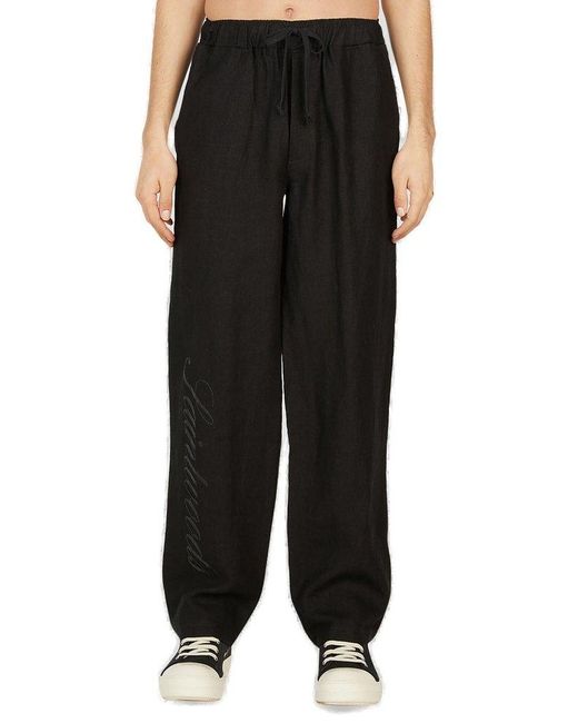 SAINTWOODS Black Logo Printed Pyjama Pants for men