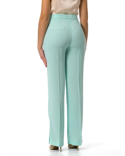 Liu Jo Green Logo-Charm Pleat-Detailed Trousers