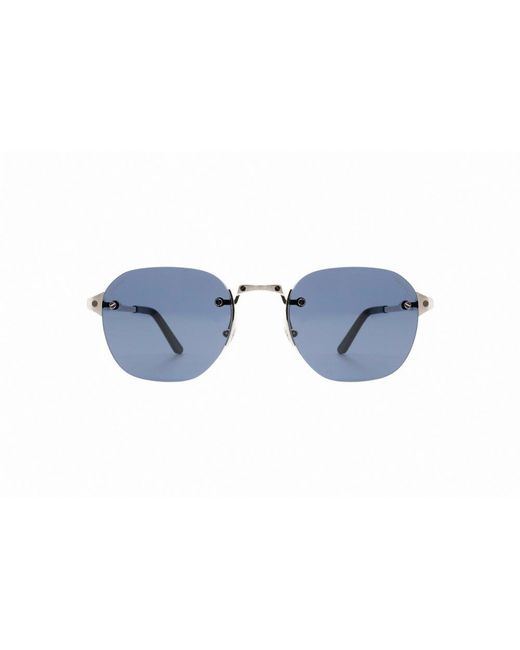 Cartier Blue Round Frame Sunglasses