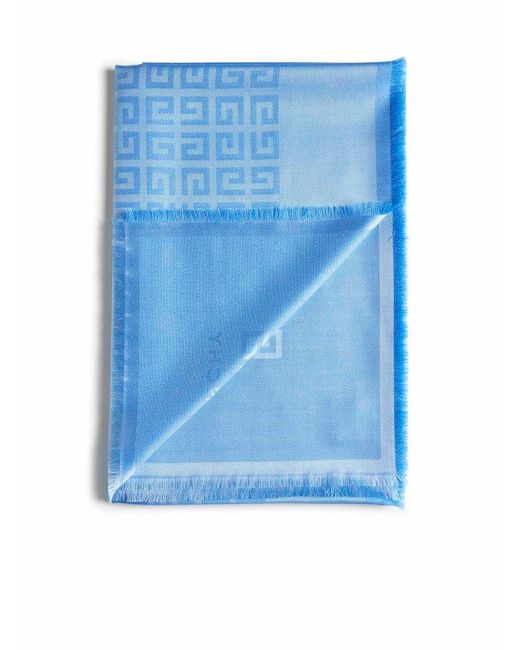 Givenchy Blue Silk Scarfs