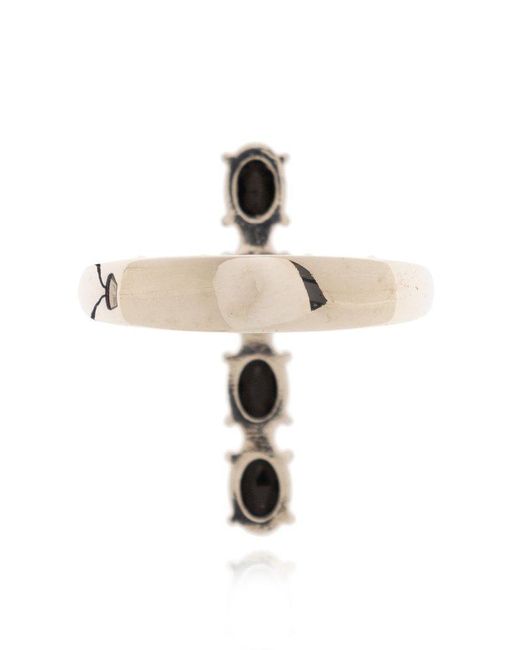 Dolce & Gabbana Black Crystal-embellished Cross Ring for men