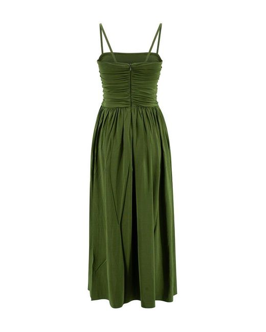 Weekend by Maxmara Green Draped Sleeveless Dress
