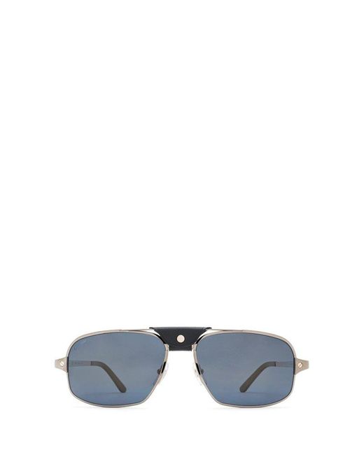 Cartier Rectangular Frame Navigator Sunglasses for Men - Lyst